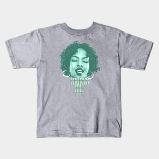 Retro Lauryn Hill Green Halftone Kids T-Shirt